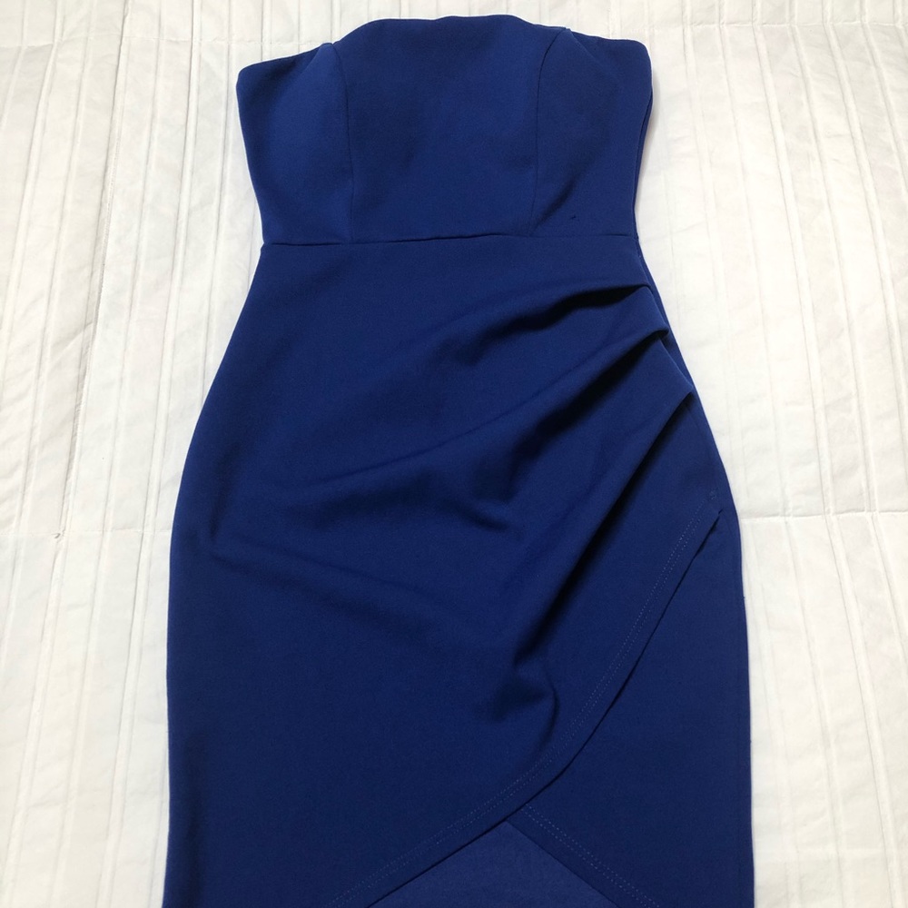 Blu strapless dress